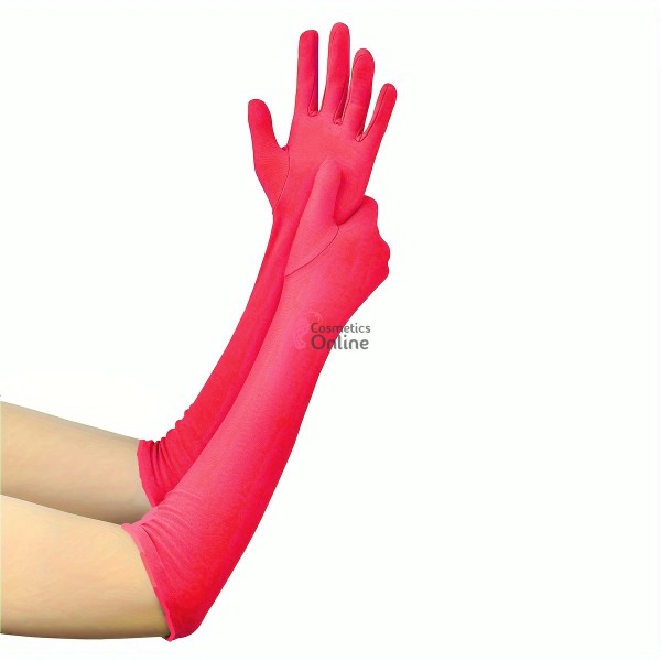 Manusi elegante din lycra simple MNS006EE Roz Neon